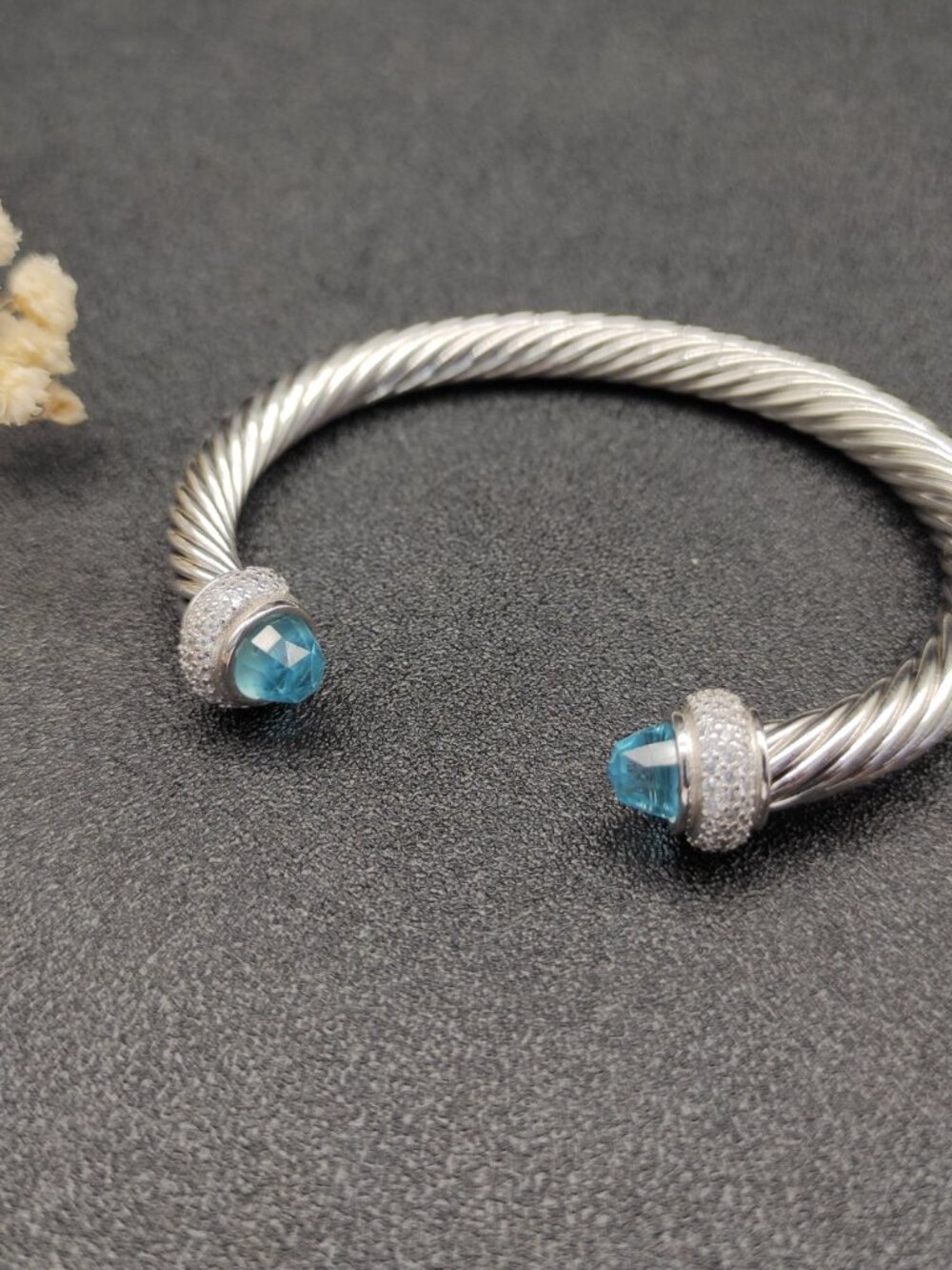 David Yurman 7mm full-diamond blue diamond bracelet - Picture 6 of 7